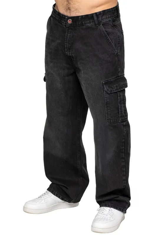 Wide-Leg Cargo Jeans