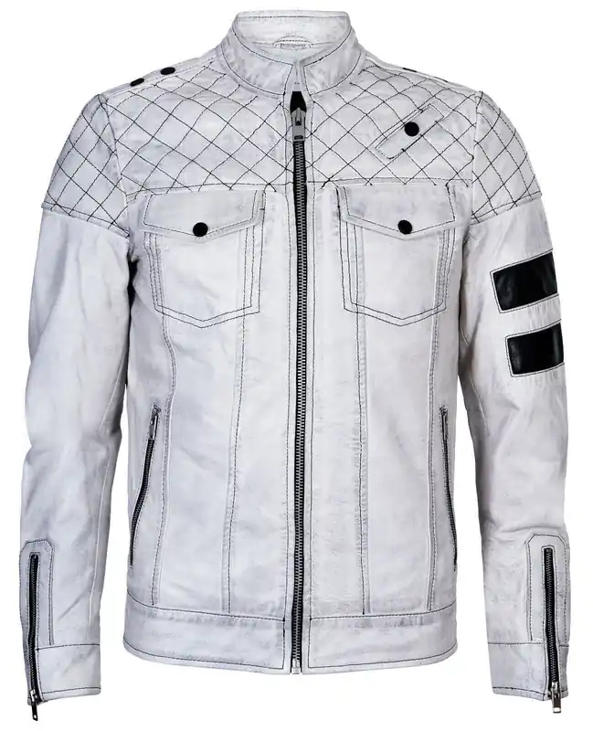 Vintage Quilted Leather Racing Jacket-Cardiff