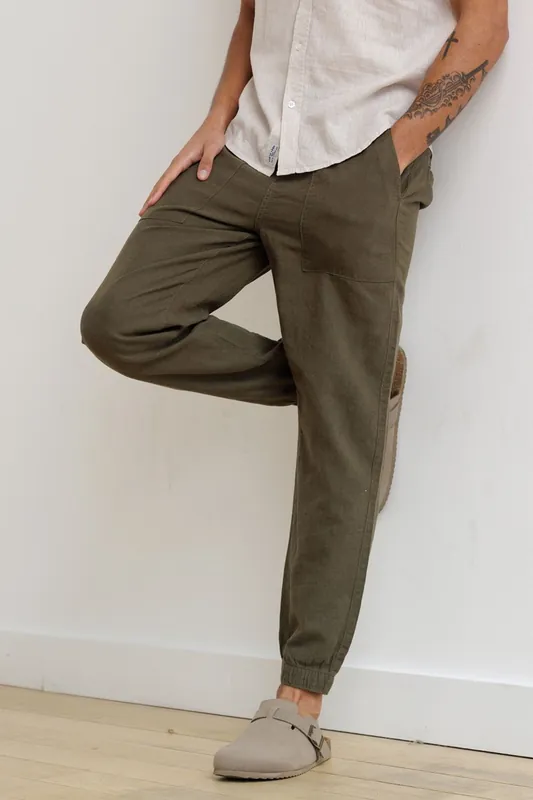 Linen Blend Classic Fit Trousers - Tokyo Laundry