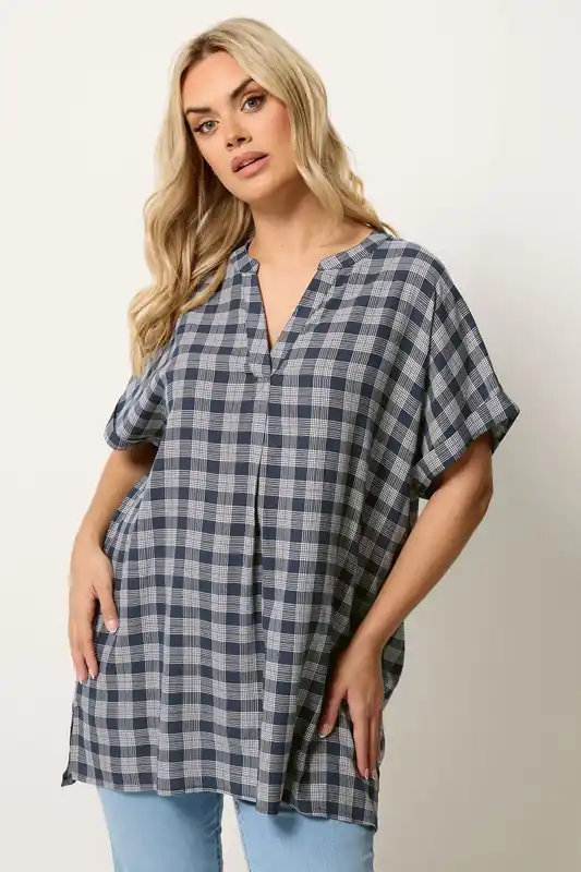 Check Pleated Top - Yours