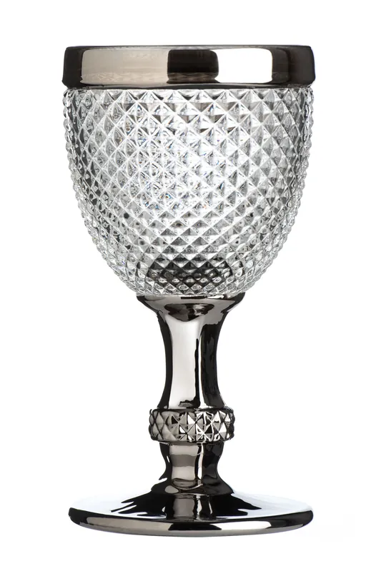 Elegant Diamond Finish Wine Glass, Textured Diamond Design Wine Glass For Parties, Durable Drink Glass - Orsina