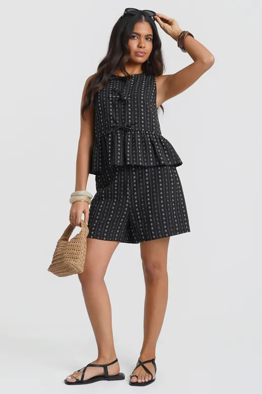Black Floral Relaxed Shorts - Needs No Label