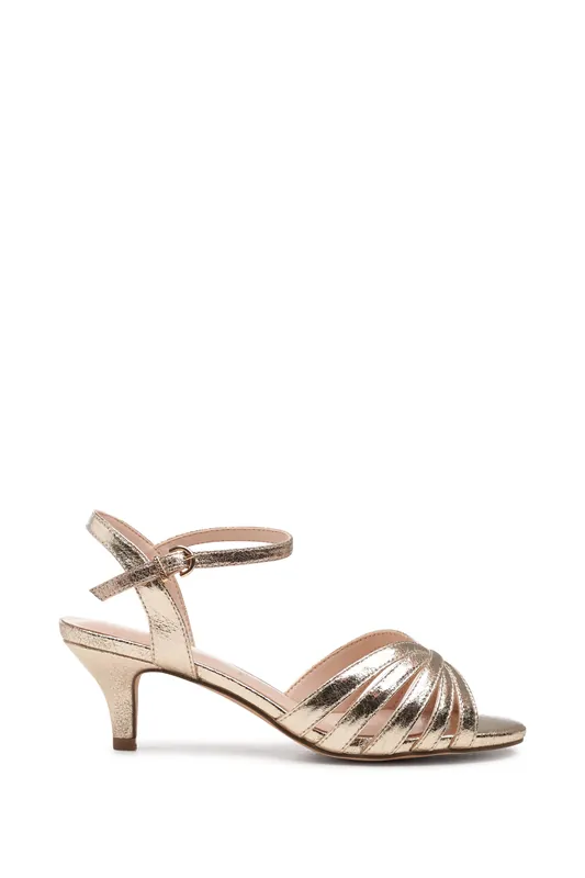 Silver 'Taytum' Wide Fit Heeled Sandals - Paradox London