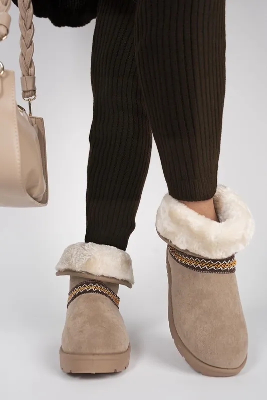 Karsie Suedette Embroidered Flat Ankle Boots - IKRUSH
