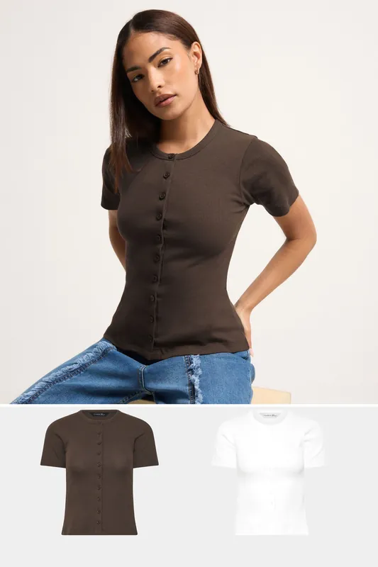 Petite 2 Pack Ribbed Top - PixieGirl