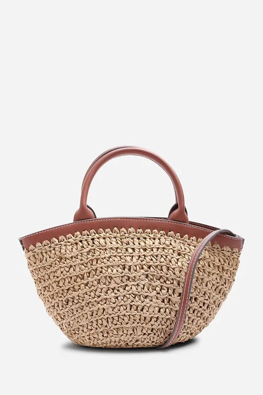 Jianna Woven Raffia Tote With Cross Body - Where's That From