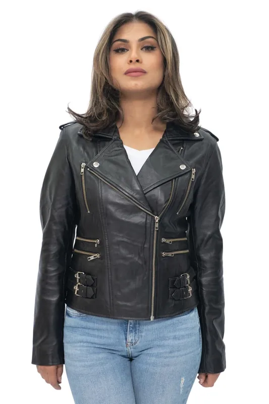 Leather Vintage Brando Biker Jacket-Orlando