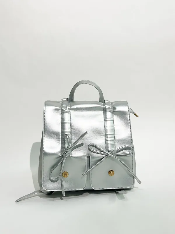 Bow Backpack in Silver - SVNX