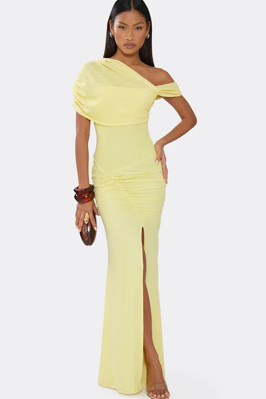 Short Sleeve Layered Mesh Maxi Dress - EGO