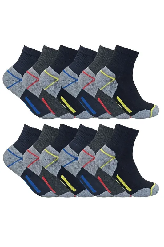12 Pairs Ultimate Low Cut Work Heavy Duty Works Socks - Sock Snob