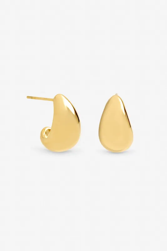 Gold Plated Waterproof Dome Stud Earrings - Jon Richard