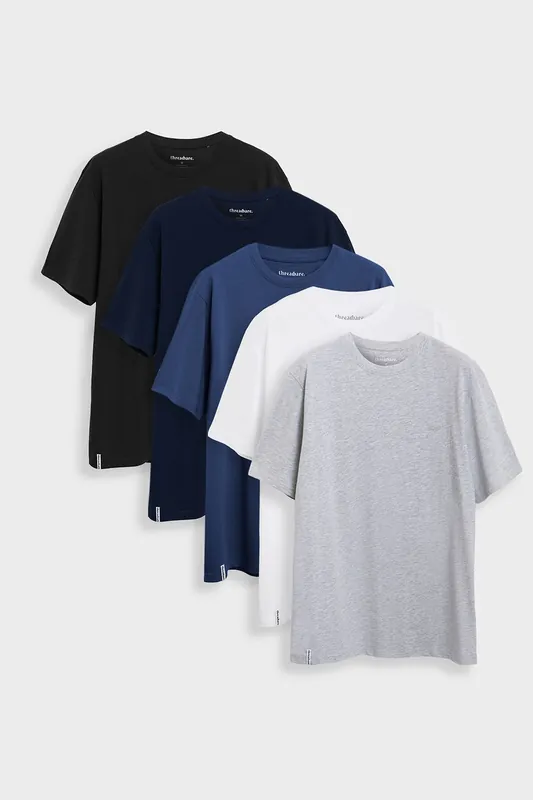 5-Pack Cotton Crew Neck T-Shirts