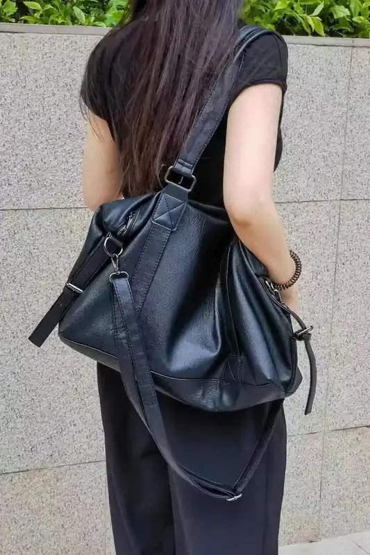 'Jojo' Large Faux Leather Tote Bag With Shoulder Strap - XY London