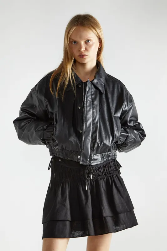 Cropped Bomber Jacket - Shnoo