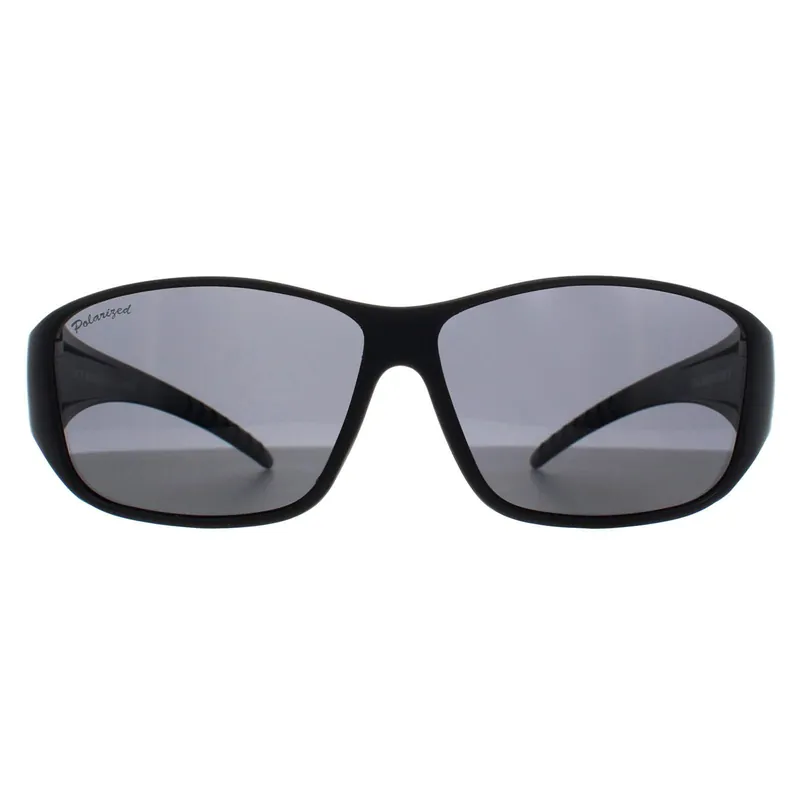Rectangle Matte Black Smoke Polarized FO4 Fit Over Glasses Sunglasses - montana