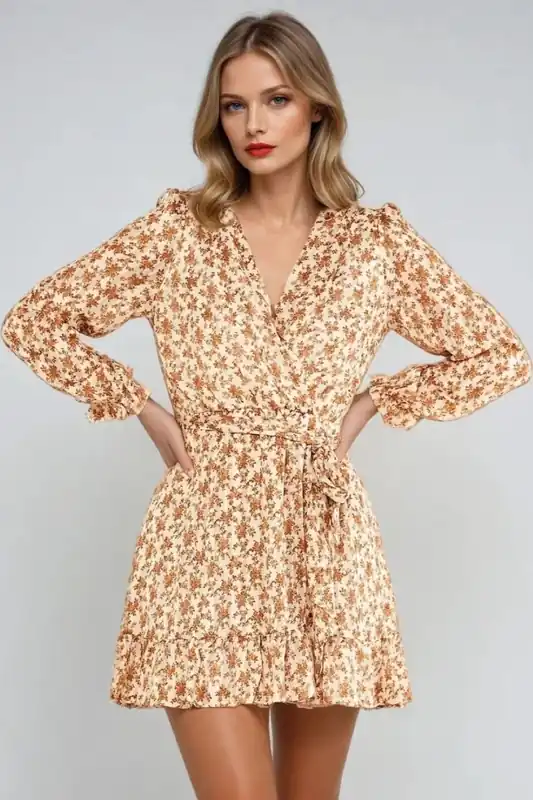 Floral Wrap Mini Dress - Aftershock London