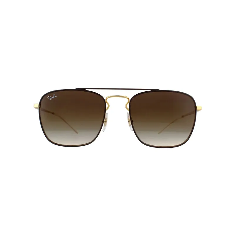 Square Gold Top On Brown Brown Gradient Dark Brown Sunglasses - Ray-Ban