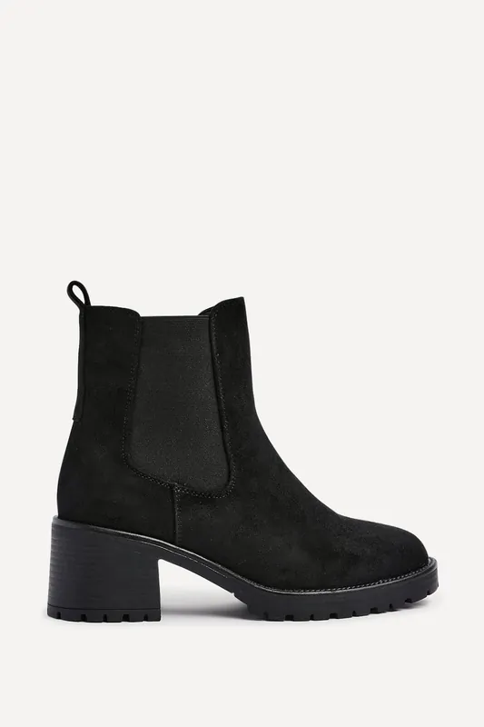 Path Black Faux Suede Chelsea Boot - Linzi
