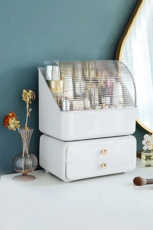 Cosmetic Organizer Storage Box Makeup Storage Dustproof & Waterproof For Home Dormitory - Living and Home