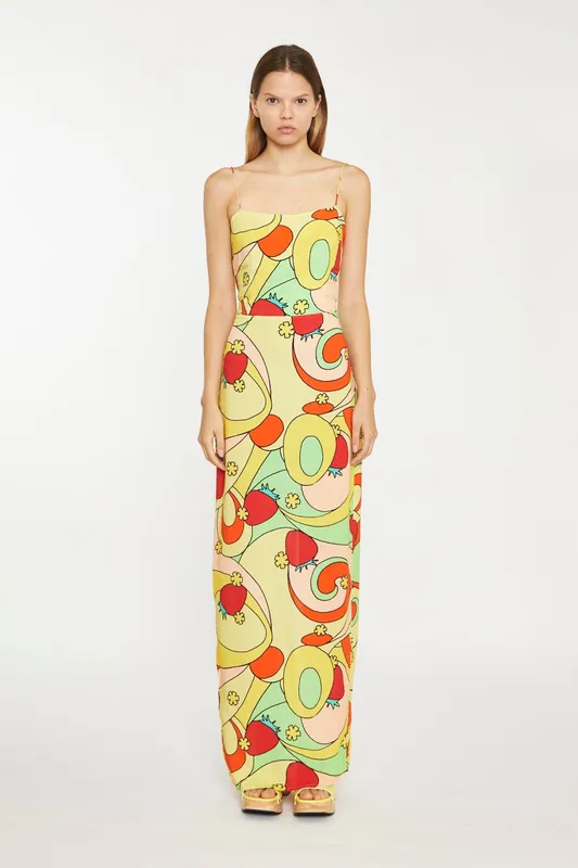 Slim-Spaghetti-Strap Maxi-dress
