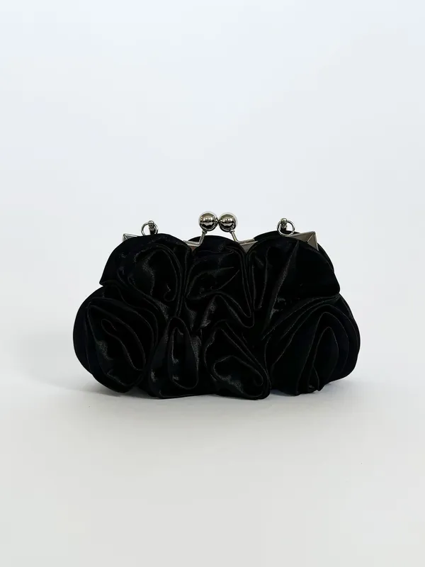 Rose Satin Clutch Bag - SVNX