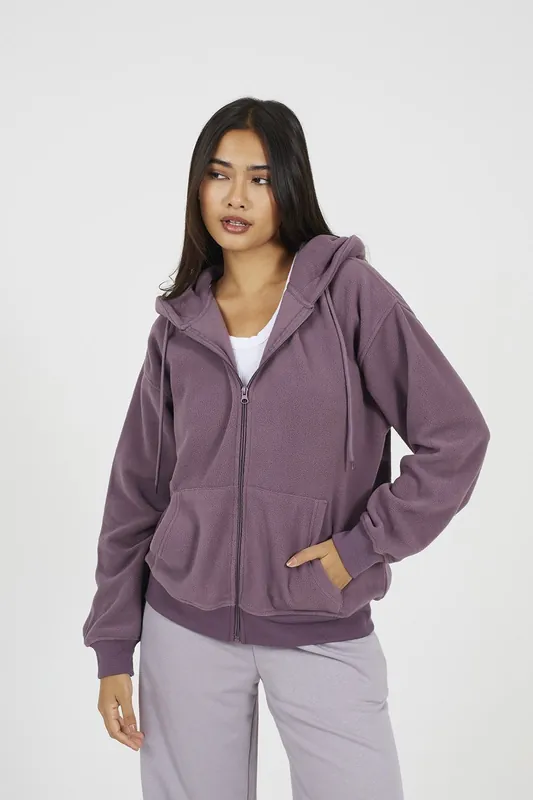 Zip Through Polar Fleece Hoodie - Brave Soul