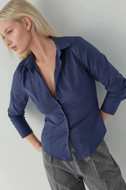 Elegant Long Sleeve Button-Up Shirt