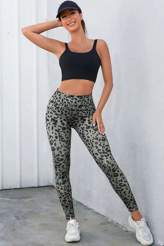 Gray Classic Leopard Print Active Leggings - Everyday The Label