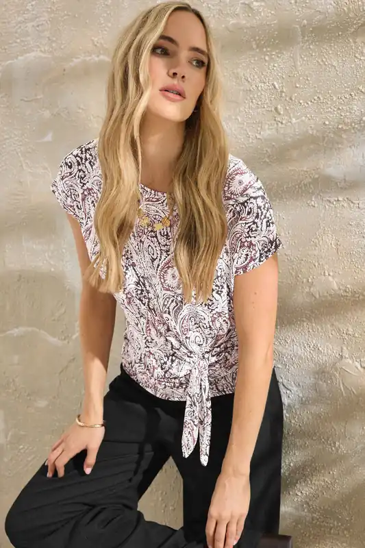 Tall Paisley Side Tie Top - Long Tall Sally