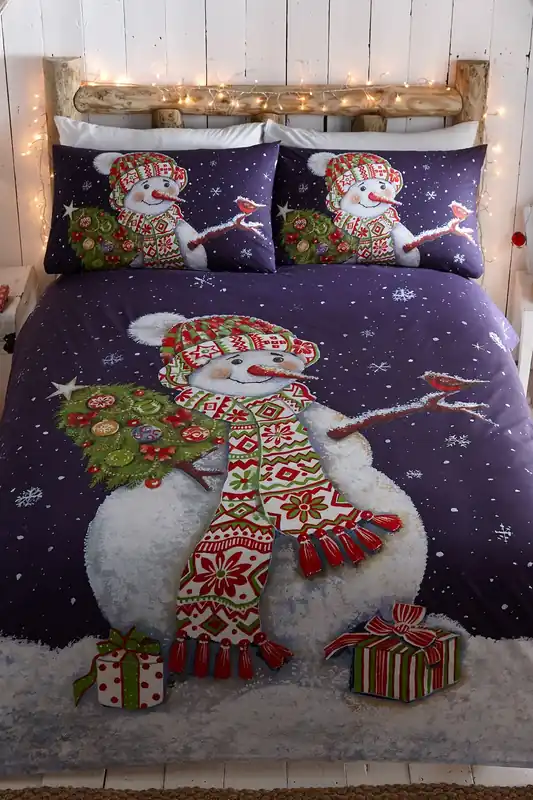 Happy Snowman Duvet Cover and Pillowcases - Portfolio Home