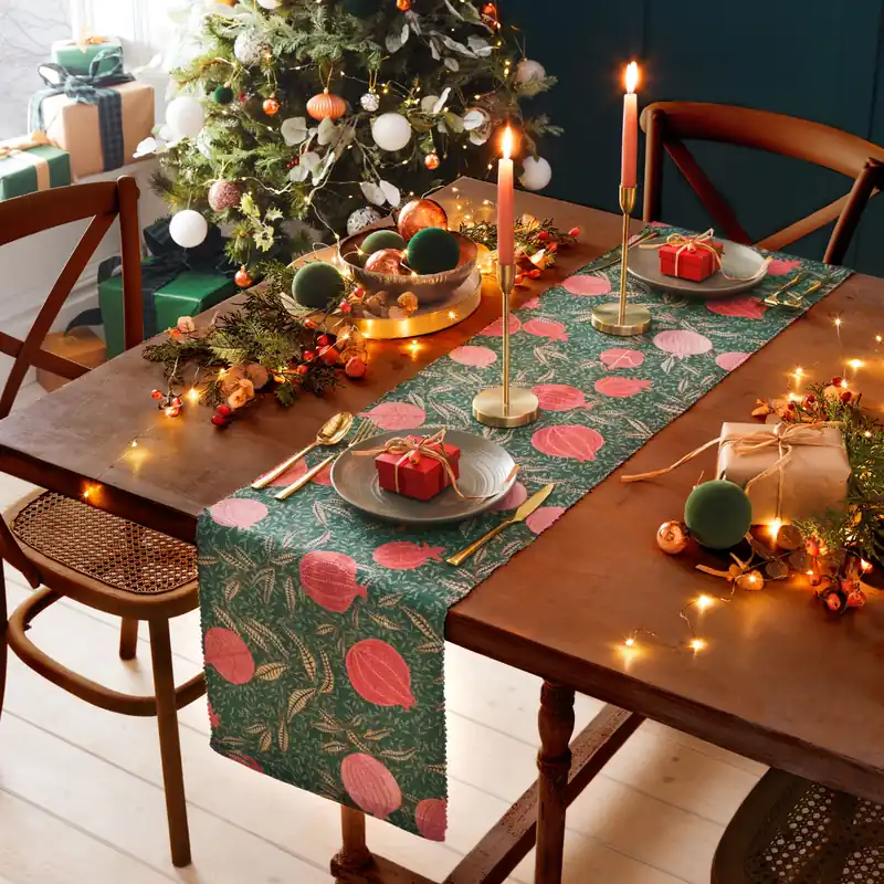 Pomegranate Washable Abstract Table Runner - Paoletti