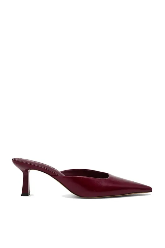 Lisbeth Heel Wine' Leather Heels - STEVE MADDEN