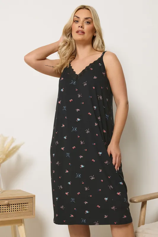 Floral Soft Touch Chemise Nightdress - Yours