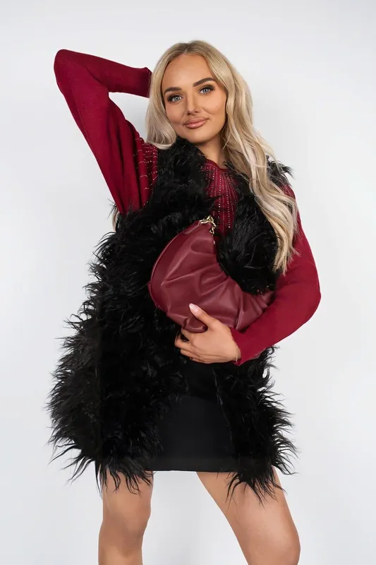Lirena Faux Fur Sleeveless Gilet With Open Front - IKRUSH