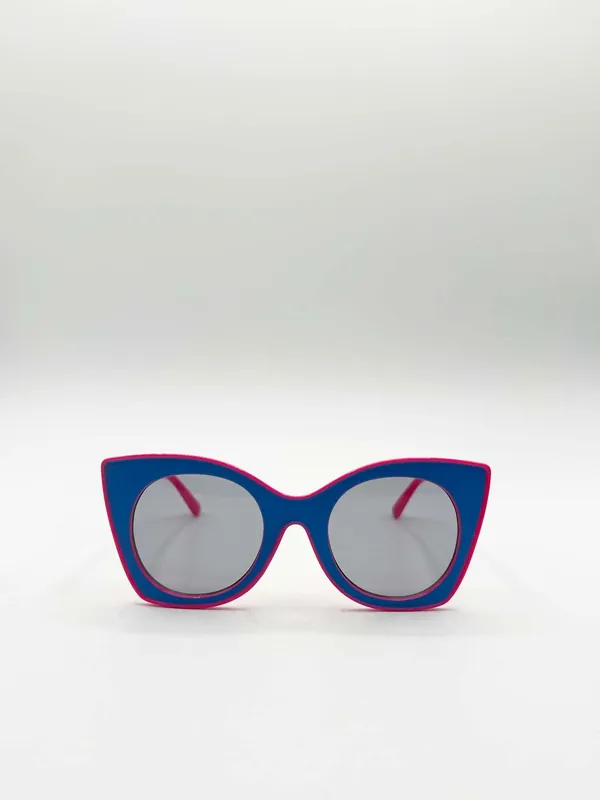 Oversized Round Cat-Eye Sunglasses