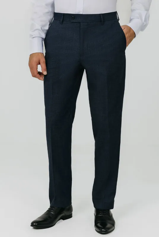 Blue Weave Suit Trousers - Dobell