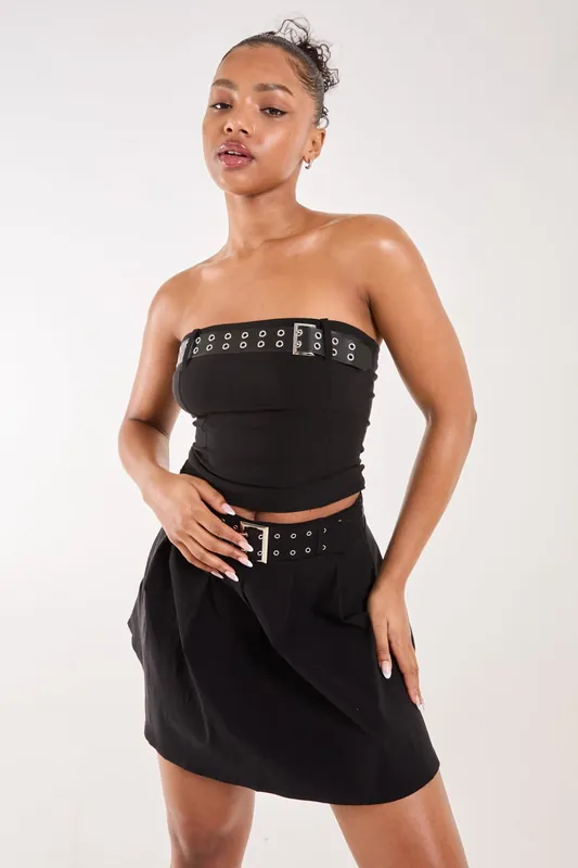 Belted Bandeau Top - Pink Vanilla