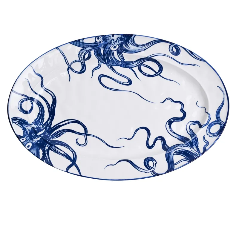 Oval Plate Octopus Design 15.25" - Hestia