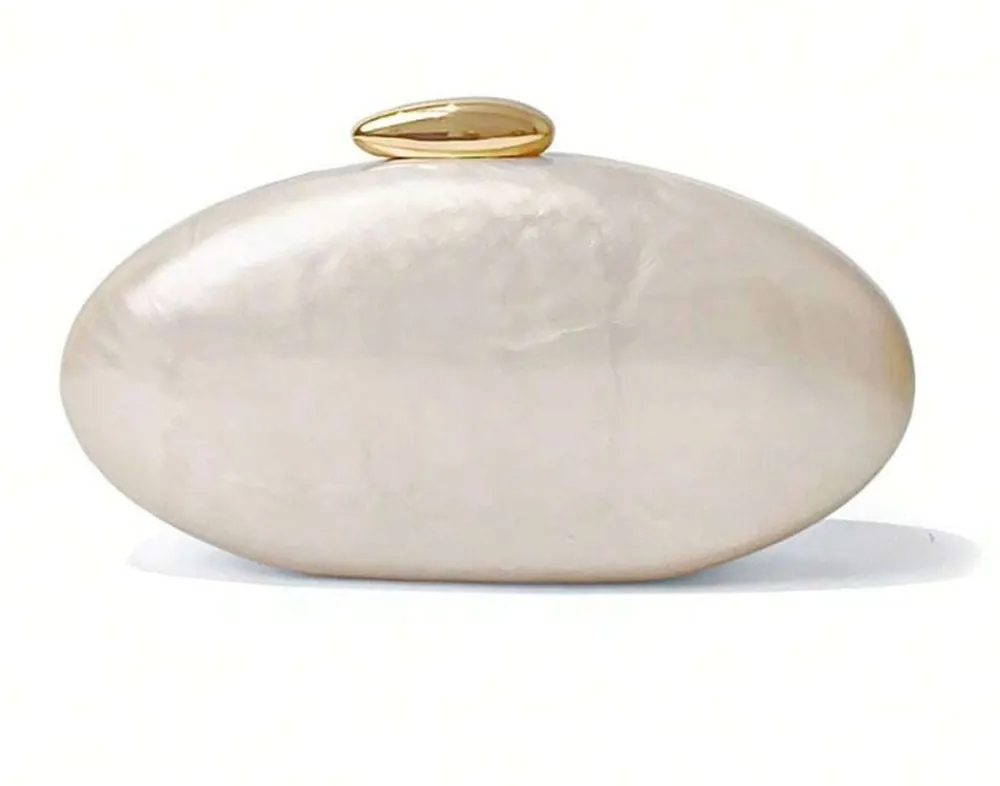 Evening Acrylic Wedding Bridal Prom Party Clutch Marble Effect Bag - AJVANI