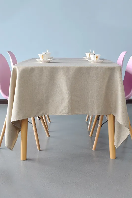 170cm x 300cm Beige Tablecloth, Rectangle Dining Table Cover - Neel Blue