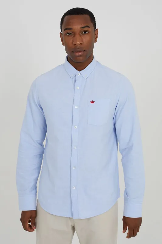 Cotton Long Sleeve Oxford Shirt - Brave Soul