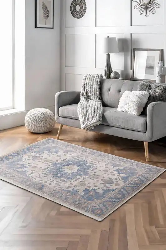180cm L x 100cm W Luxurious Faux Cashmere Large Floral Area Rug for Living Room Bedroom - Living and Home