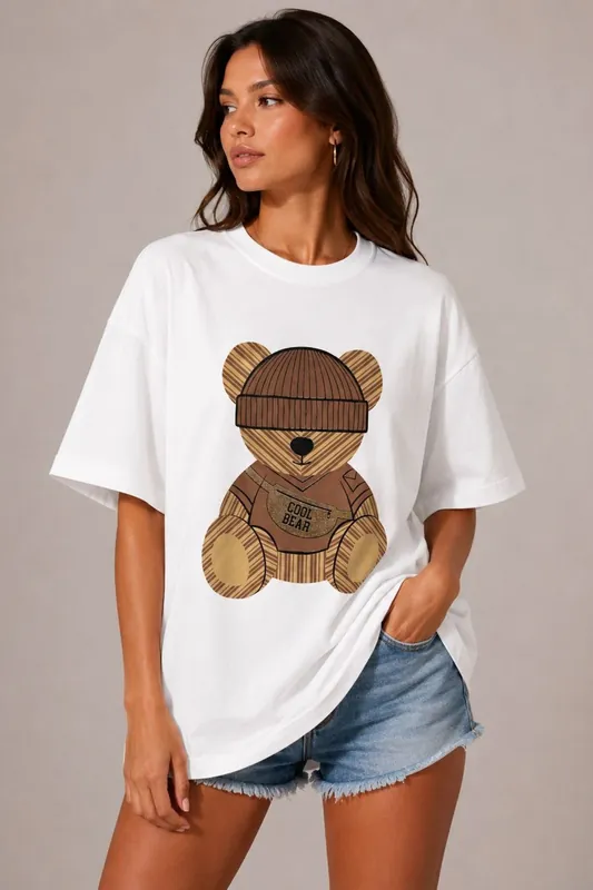 Cool Bear Graphic - Oversized - T-Shirt