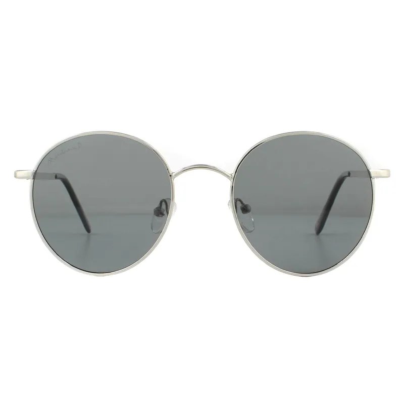 Round Silver Smoke Polarized Sunglasses - montana