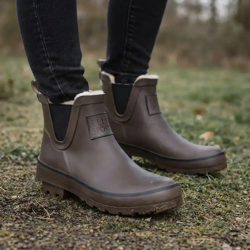 Waterproof Wellington Ankle Boot with warm Fur Lining - Elle Sport