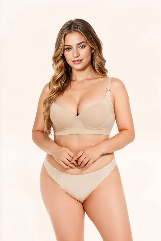 Seamless Push Up Underwire Brassiere Three-Quarter Cup Bra