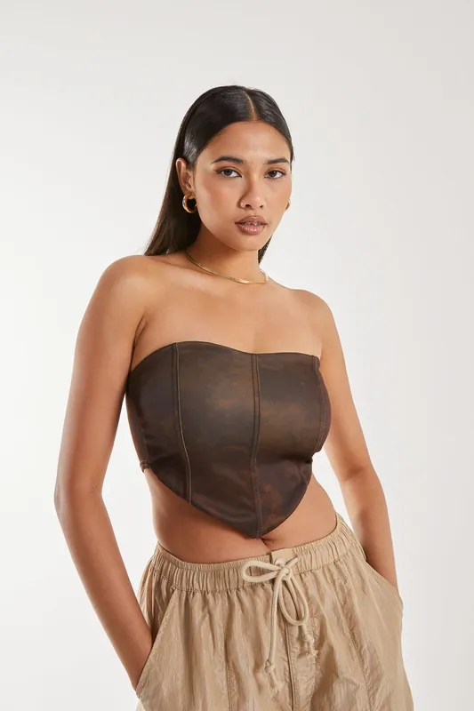 Watermark Seam Corset Top - Pink Vanilla