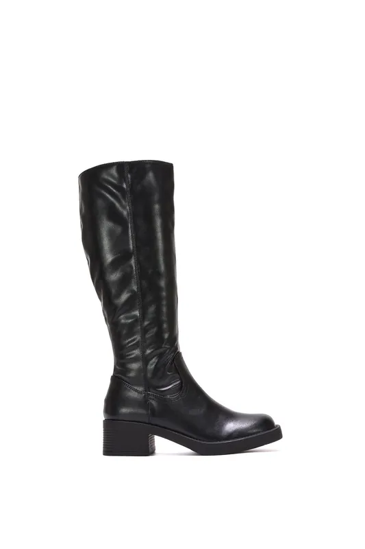 Nyx' Knee High Equestrian Style Biker Riding Boots - XY London