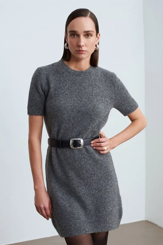 Ribbed Knit Mini Dress - Dilvin