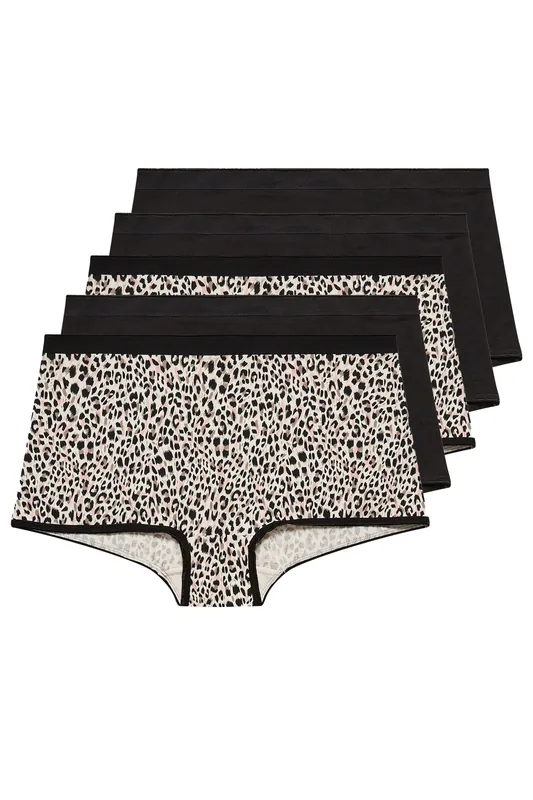 5 Pack Animal Print Shorts - Yours